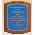 Walnut Plaque w/ Blue Textured Linen Center (7 1/2"x8 1/2")